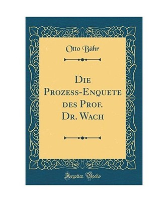 Die Prozess-Enquete des Prof. Dr. Wach [Classic Reprint], Otto Bähr