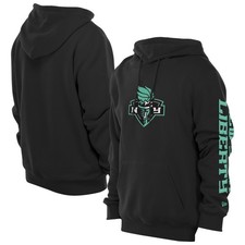 Men's-New Era Black New York Liberty Wordmark Premium Fleece Pullover Hoodie