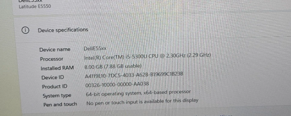 Dell Latitude E5550 · i5-5300U · 8GB · 238GB, photo 3 of 5