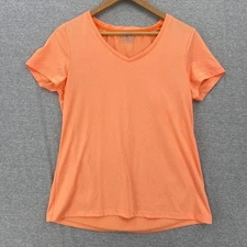 Layer 8 Shirt Womens Large Orange Short Sleeve Performance Qwick Dri Tee