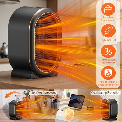 #ad #ad 1200W Fast PTC Ceramic Instant Heating Fan Electric Space Heater for Room Office $12.77