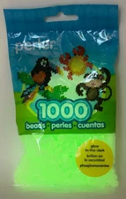 NIP Perler Glow In The Dark Green Beads 1000 Pieces