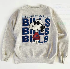 Vintage Buffalo Bills NFL Ash Color Graphic Sweatshirt Unisex Men Women