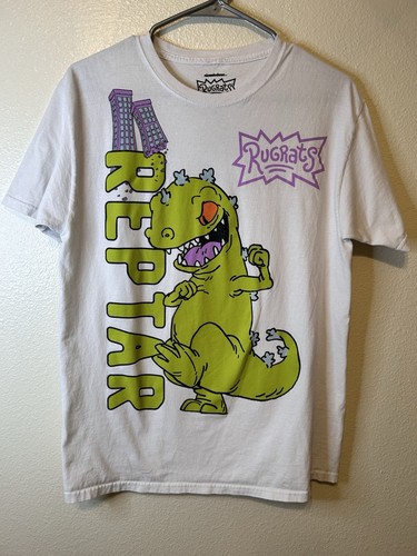 Reptar Rugrats Shirt Medium Preowned Dinosaur Cartoon BG31