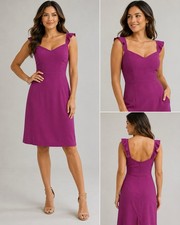 ASTR The Label NWT Purple Flutter Sleeve Midi Dress Women’s M Sweetheart Neck