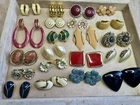Vintage lot of 20 pair various CLIP-ON costume earrings jewelry bundle