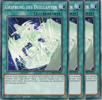 yugioh 3x Ursprung des Duellanten L5DD-DEY21 COMMON 1AUFLAGE DEUTSCH