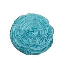 Rose Design Throw Pillow, 16" Turquoise