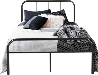 New COAVAS MILO DO BK Black Metal Double Bed Frame 142 x 198 cm BOXED N48