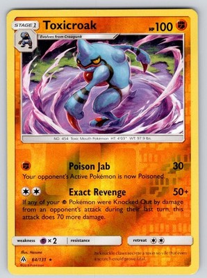 Toxicroak 64/131 Reverse Holo Rare Forbidden Light Pokemon Lightly Played
