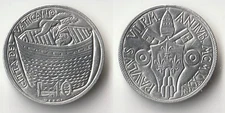 1975 Vatican 10 lire coin