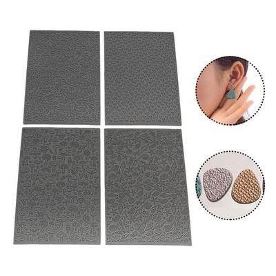 4 Stück Polymer Ton Textur Blätter Zum Selbermachen Wiederverwendbar für Ohrring Schmuck Herstellung