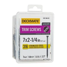 DECKMATE Marine Grade Stainless Steel #7 X 2-1/4 in. Wood Trim Screw 1lb