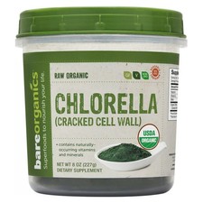Bare Organics Poudre De Chlorelle Bio À Paroi Éclatée 8 Oz