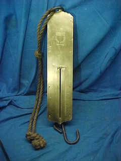 Early 1900s CHATILLONS BRASS Hanging SPRING BALANCE SCALE Weighs 150lbs
