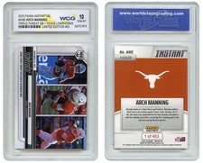 Tarjeta Panini 2025 #AME ARCH MANNING Triple-Threat QB Texas Longhorns gema como nueva 10