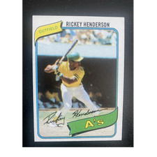 1980 Topps Rickey Henderson Oakland Athletics Rookie #482 Base Set MLB Card
