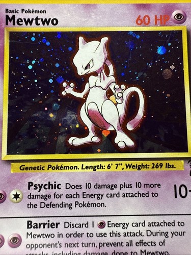 2000 Pokémon Mewtwo 10/130 Base Set 2 Holo Rare Vintage!!!! - Picture 14 of 16