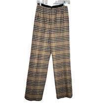 Vintage Jaeger Womens Wool Houndstooth High Waist Trousers Wide Leg Size 25