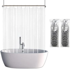 YISURE Clawfoot Tub Shower Curtain, Wrap around Clear Shower Curtain Liner with