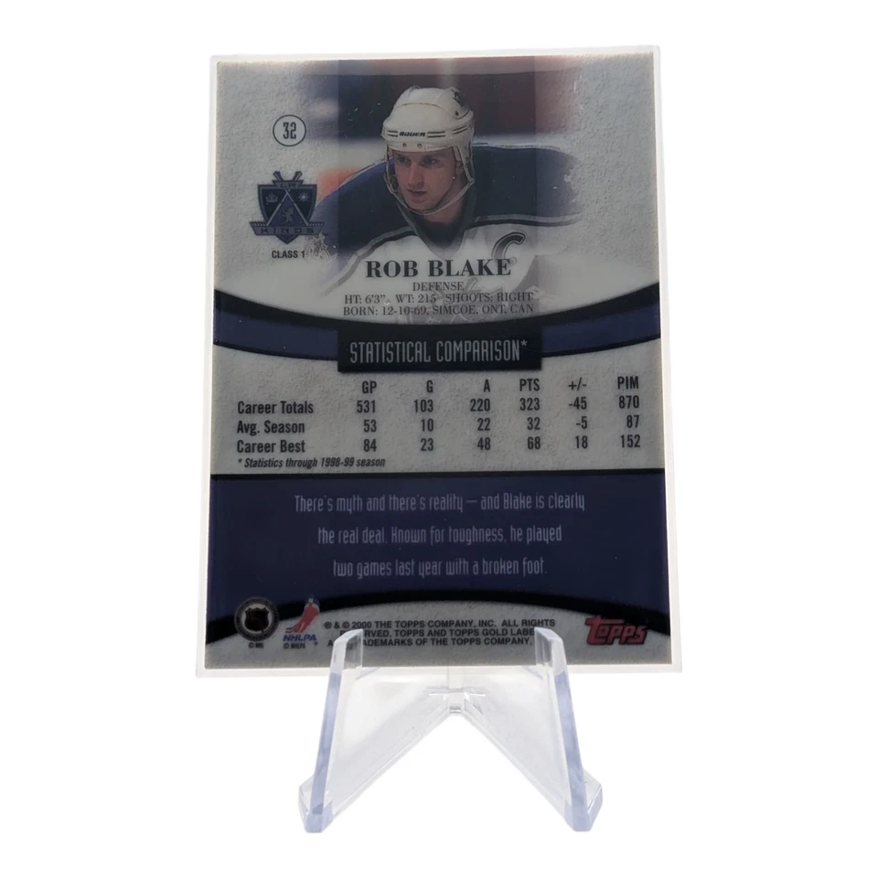 1999-00 TOPPS GOLD LABEL ROB BLAKE #32 LOS ANGELES KINGS NHL HOCKEY CARD - Image 2 of 2