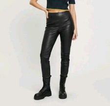 Vintage Margaret Godfrey Pants Women 16 Black Genuine Leather Lined 90s Rock