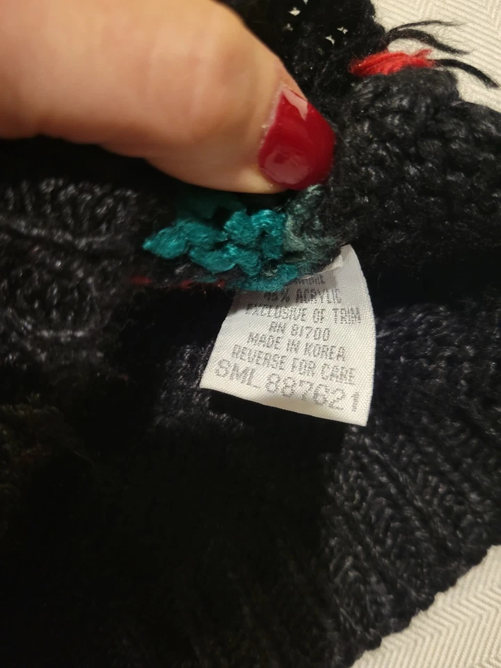 Chaleco Suéter Corona Navidad Negro Pequeño Blair Boutique Años 90 De Colección Foto 4 de 4