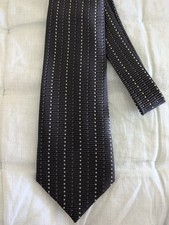 Rare 100 Handmade Silk Tie Exclusive Distinguished Gray Black And White Pattern