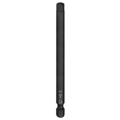 Für Flat Hex Schraubendreher Bit H6.0 Magnetspitze 1/4'' Schaft 4'' Schwarz