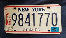 Vintage New York DEALER License Plate-1997 Statue of Liberty #9841770 (Read)