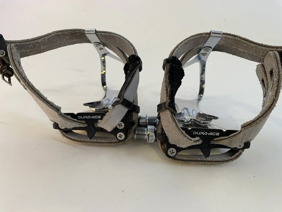 Pedales Shimano Dura Ace PD-7400 - Clips para los dedos + Correas Toshi Track + Botines - En muy buena condición Foto 4 de 4