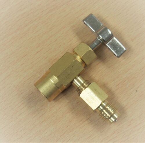 3PC Self Sealing R1234yf A/C Can Tap 1/2" ACME LH 1/4" SAE Male Adapters - Picture 3 of 5