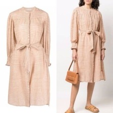Ulla Johnson Dress Fiora Long Sleeve Midi Dress in Fawn Size 6