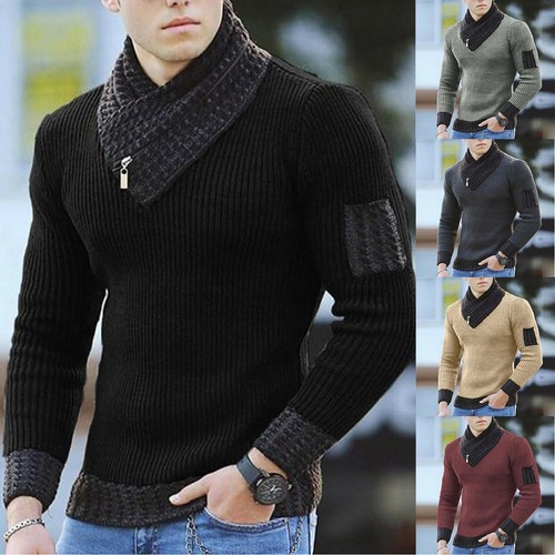 Men's Knitted Turtleneck Sweater Long 
