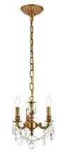 Chandelier Crystal Pendant Light Fixture French Gold Bathroom Bedroom Lighting