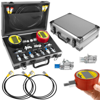 70M Digital Hydraulic Pressure Test Kit Gauge Coupling Hose for Excavator