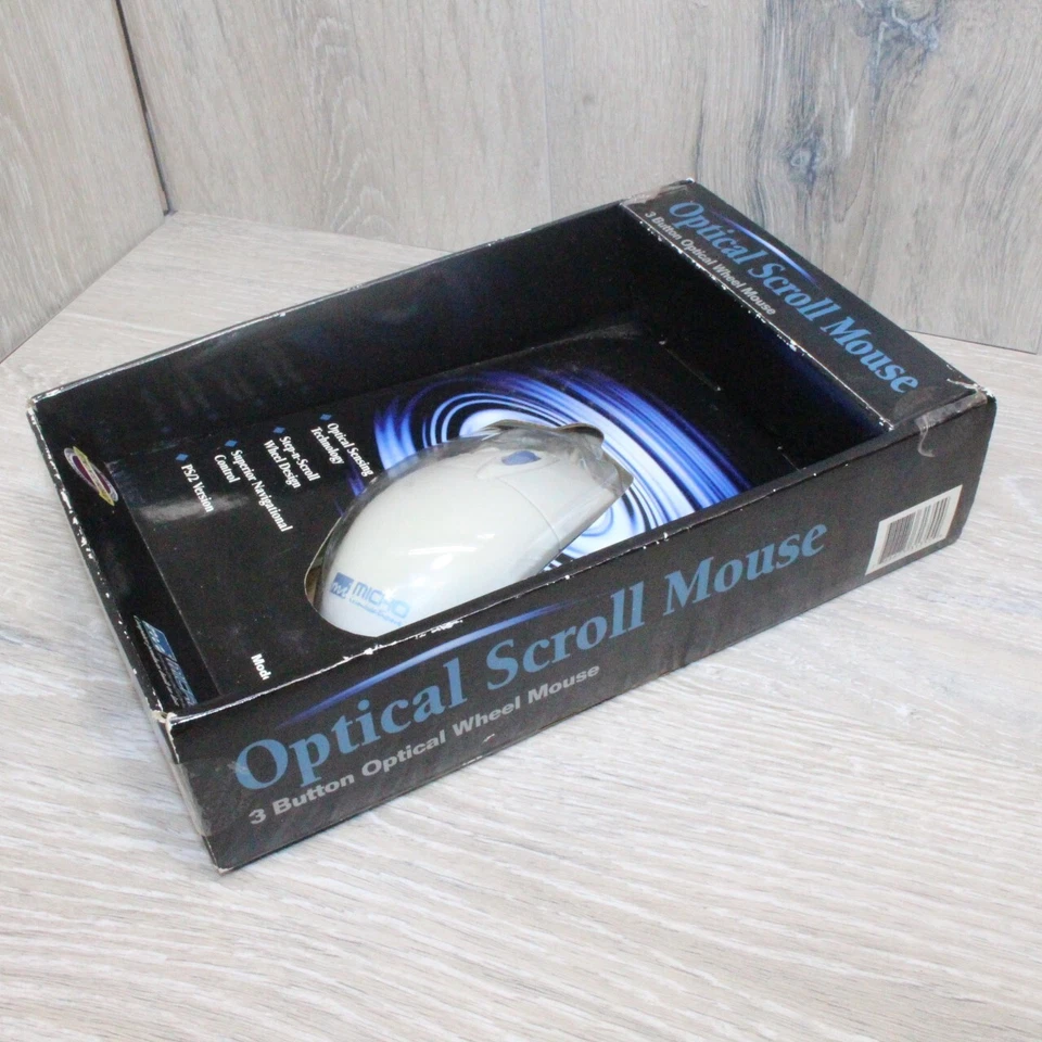 Micro Innovations PS/2 Optical Scroll Mouse Model PD430P NEW OLD STOCK (NOS) - Image 3 of 4