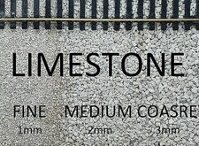 Model Railway Ballast LIMESTONE, 1kg, 2kg, N ,OO gauge, 0.5mm, 1mm, 2mm, 3mm