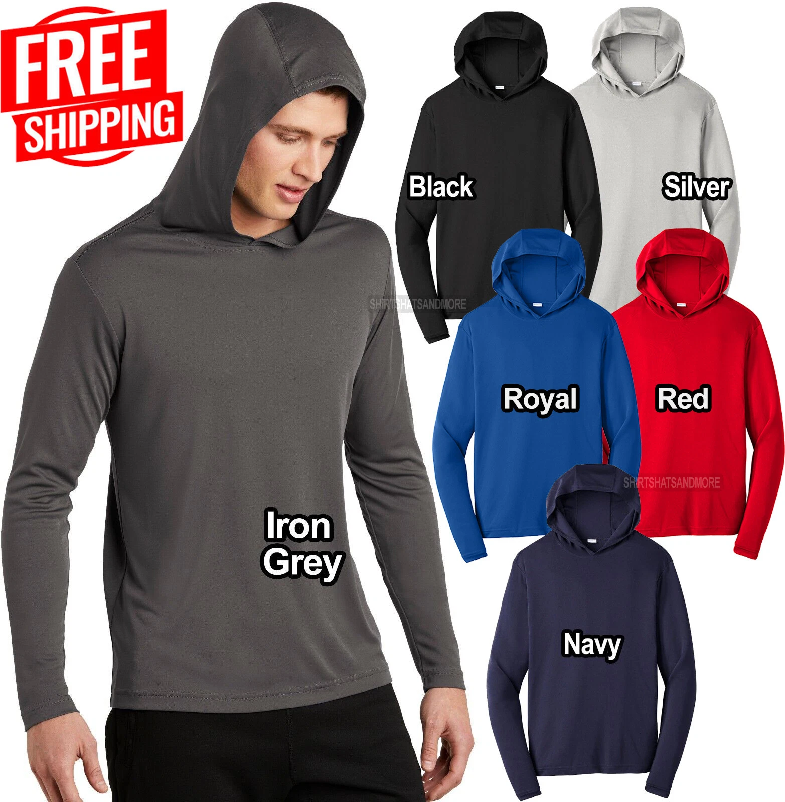 Mens Long Sleeve Hoodie T-Shirt Lightweight Moisture Wicking Exercise XS-4XL NEW
Opens in a new wind