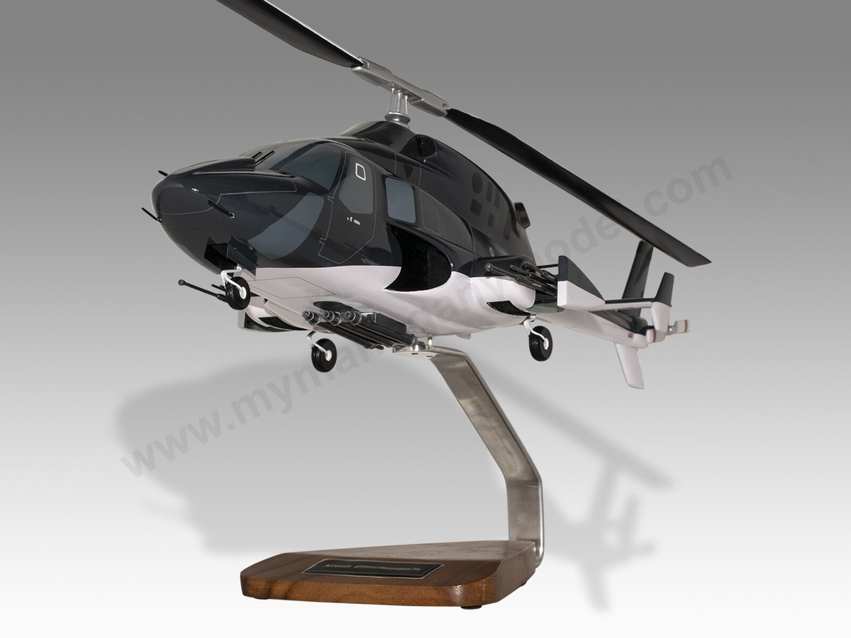 Airwolf Bell 222 222A Desk Wood Helicopter New Model Large Scale 1