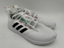 ADIDAS WOMENS CLOUDFOAM PURE 2.0 RUNNING SHOES WHITE BLACK PULSE MINT SIZE 10