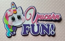 Unicorn Fun Title. Scrapbook, Card Making Paper Piecing