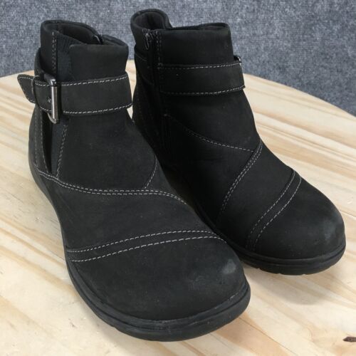 Clarks Boots Womens 8 Wide Carleigh Dalia Ankle Bootie Black Comfort 26175037 - Picture 3 of 18