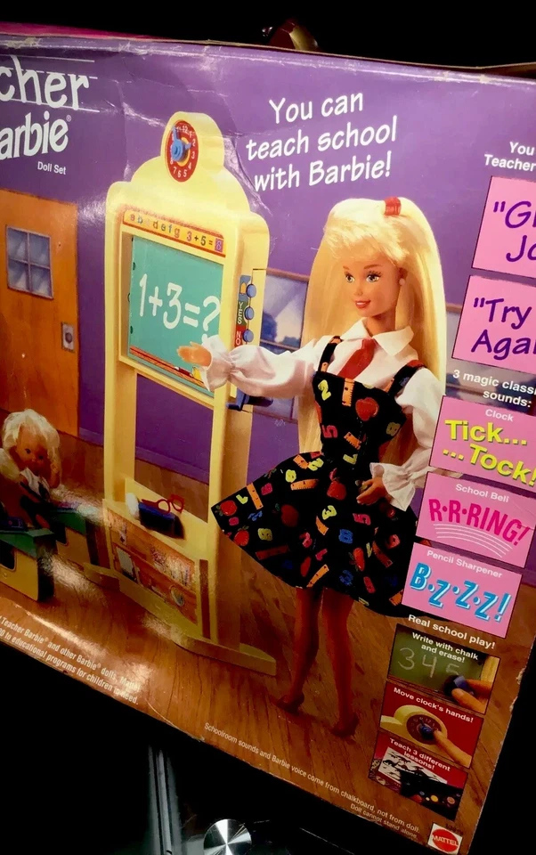 Talking “Teacher Barbie” 1995 NRFB/SIN USAR, EN CAJA MUY BUEN ESTADO retirado del mercado Foto 4 de 4