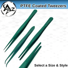 PTFE Coated Non-stick Bent & Straight Tip Strong College Thumb Tweezers Forceps
