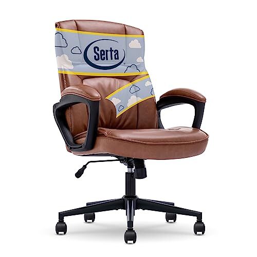 Hannah Executive Home Office Desk Chair, Ergonomic Mid-Back with Lumbar Cognac