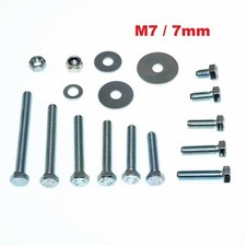 M7 Full Thread Bolts With Nuts & Oversize Washers BZP  7mm 