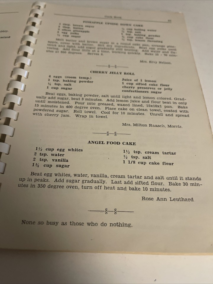 Chokio Minnesota Methodist Ladies Aid Cookbooks Vtg 1960s Recipes F298