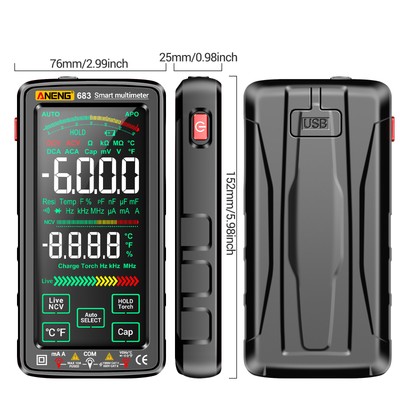 ANENG 683 6000 Zählungen Digital Multimeter NCV-Tester VA Reverse Display A9C3