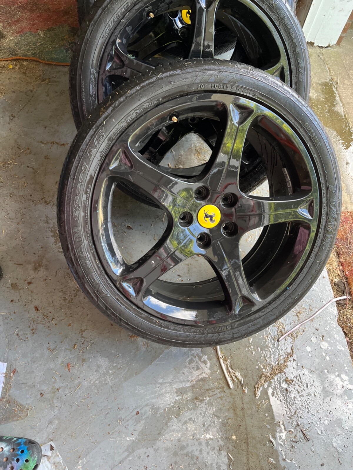 (4) Ferrari California Factory 19" Wheels Rims Gloss Black. Comes With